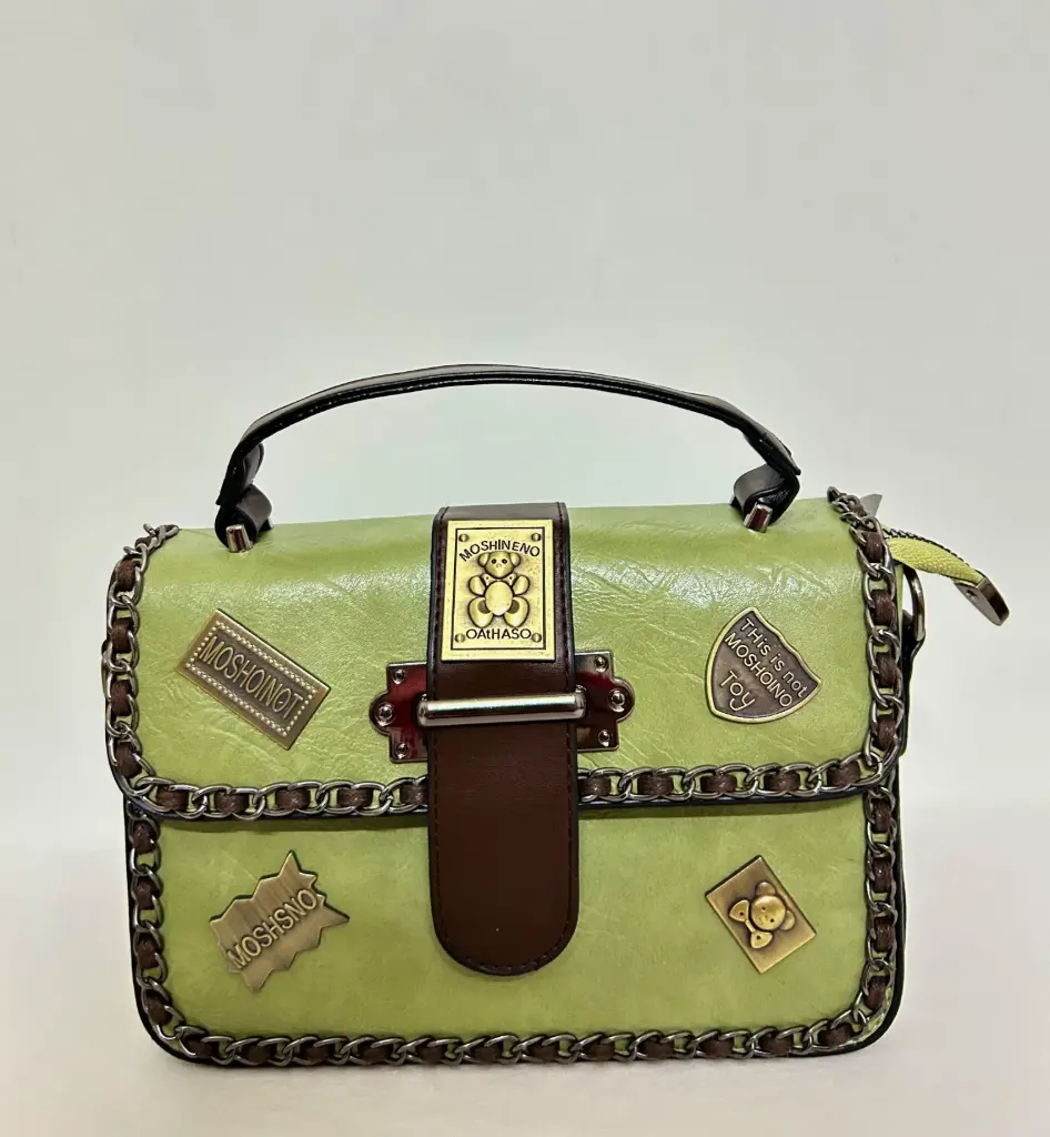 Green Faux Leather Handbag